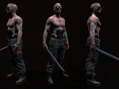 Cyberpunk Male Low-poly 3D model