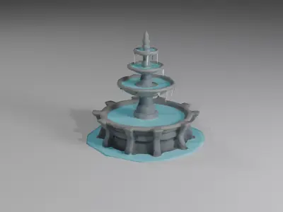 Fountain 3d Model Free low-poly 3D model