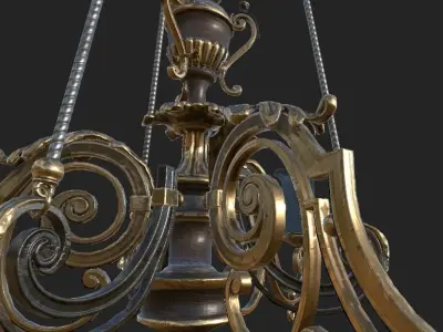 Chandelier Low-poly 3D model 3