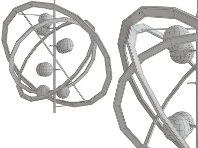 Chandelier 3d model collection 10 Pieces Low-poly 3D model