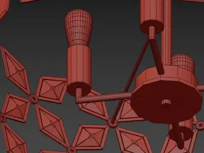 GALANTA chandelier with crystals and chrome finish 3D model