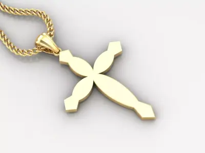Light Gold 18K Cross Pendant 1CP056 3D print model