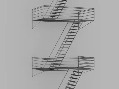 Fire Escape Staircase Free 3D model