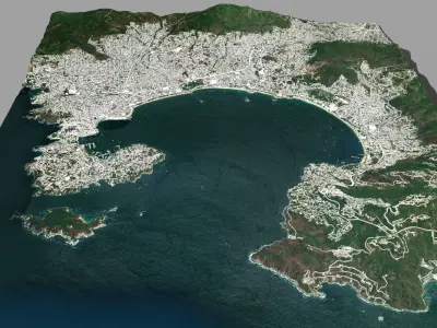 Cityscape Acapulco Mexico 3D model