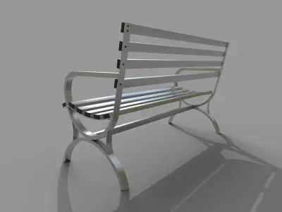 Metal Bench main 3D model