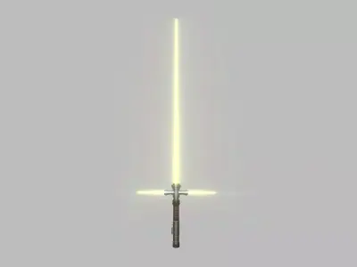 Star Wars Lightsaber Crossguard 05 Yellow - SciFi Weapon Low-poly 3D model