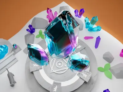 Crystal land 3D model