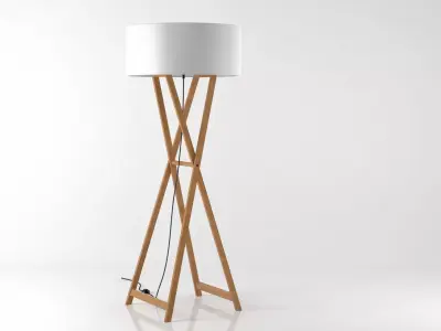 Wooden Floor lamps 3D model
