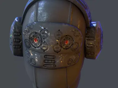 Gas mask helmet scifi Low-poly character art game space Low-poly 3D model 6