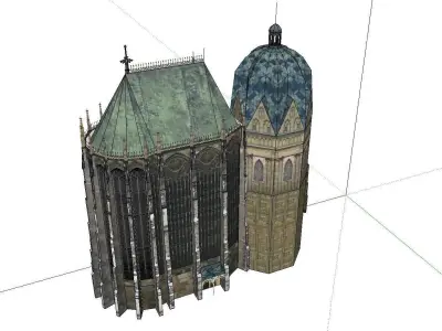 Architecture-Religion-God-Culture-Temple-046 cathedral with t... 3D model