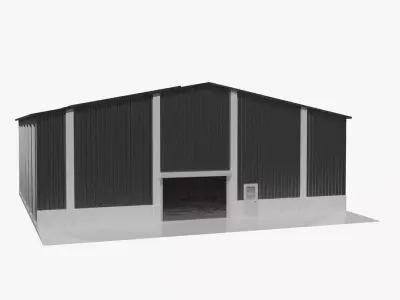Garage Low-poly 3D model 5