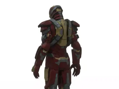 Iron man Heartbreaker Low-poly 3D model