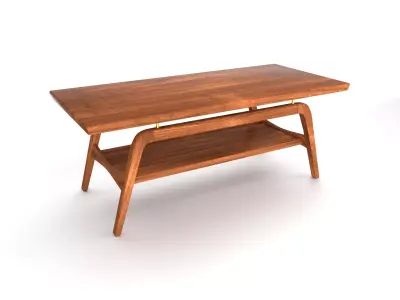 Coffee Table Mid Century 02 Low-poly 3D model