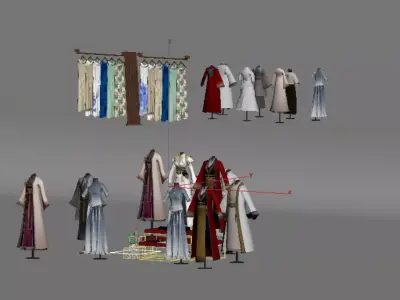 Display of ancient style clothing 3D model