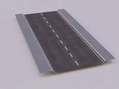 Modular Roads - Low Poly PBR Low-poly 3D model