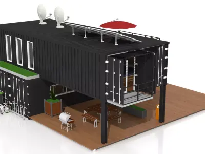 Container House Low-poly 3D model