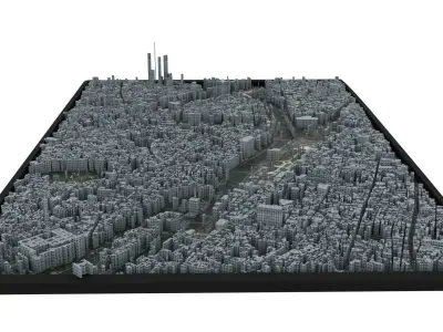 City of Paris Low-poly 3D model