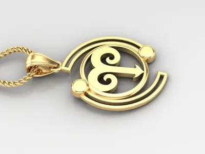 Galaxy Aries Light Gold Pendant Version 8 3D print model