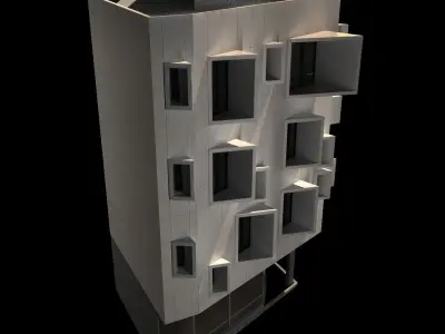 Modern Corner Building 3D model