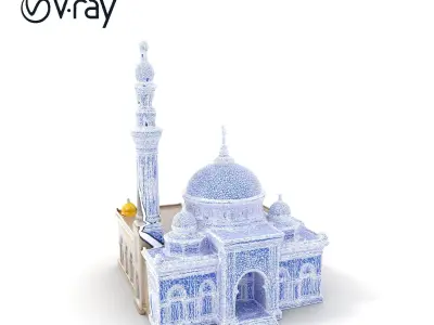 Ornate Mosque Architecture Model Pack Low-poly 3D model