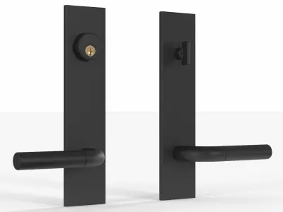 Tumalo Lever - Black Bronze Handle Exterior Door Hardware 3D model