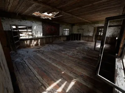 Abandoned wooden house 3D model purchase