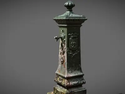 Paris Fountain Low-poly 3D model