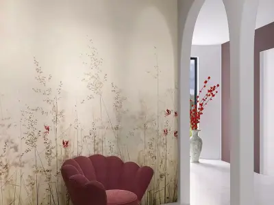 Soft Meadow Grass Mural  Texture