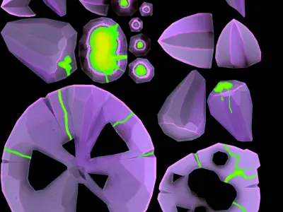 stylized Floating Islands magic witch  Low-poly 3D model Low-poly 3D model