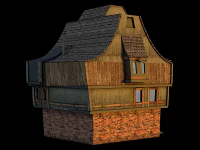 house wooden Low-poly 3D model buy