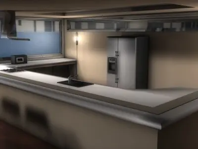 House 1 living room in Free 3D model