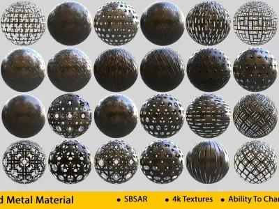 30 Metal Pattern Texture - 4k PNG - SBSAR  Texture