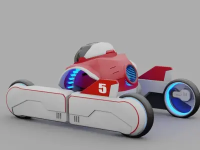 Transformer robot rigged - animated character 3D model