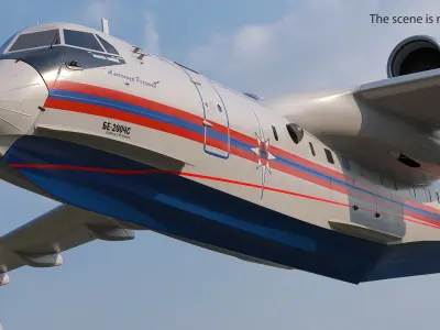  Beriev Be 200 Aircraft Rigged for Maya 