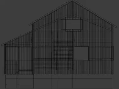 Frontsmans House - Rintamamiestalo Low-poly 3D model