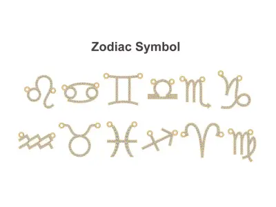 Zodiac Symbol pendant 3D print model  3D print model