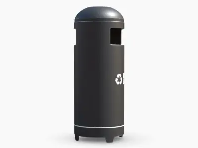 Cylinder Trashcan 3D model