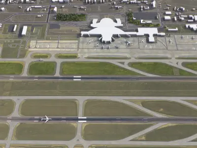 Lanzhou - Airport - LHW ZGC Low-poly 3D model