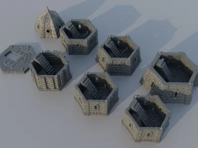 Ivory Tower Tabletop Terrain 25 mm 3D print model