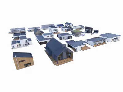  House Pack of 20 - Created with fully parametric Revit Families 