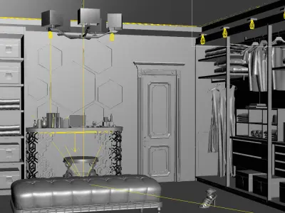 Master Bedroom Dressing Room clothes 3D model