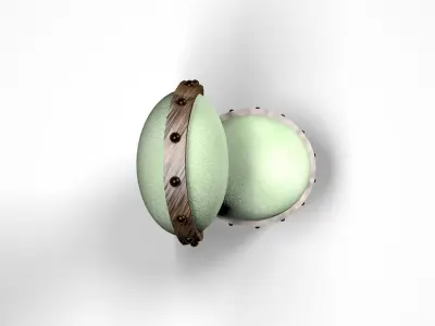 slim tiffany green stool in tea room light 3D model