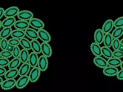 Pendant Set 3 two circles 3D print model