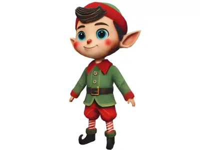 Jingle the Quirky Elf Low-poly 3D model