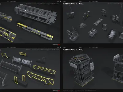 ROOFTOP Props Collection Kitbash 2 3D model