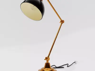 Antique Articulated Desk Lamp Low-poly 3D model