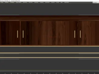 Lyle low cabinet in solid mango wood with doors 3D model
