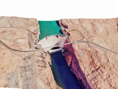 Glen Canyon Dam Low-poly 3D model