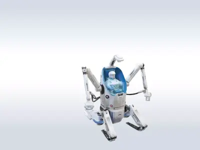 Futuristic Sci-Fi Robot Vehicle with Pilot 58 3D model