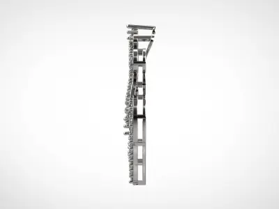 PE24 Classic Solitaire Pendant half ct CAD STL 18K  3g 3D print model